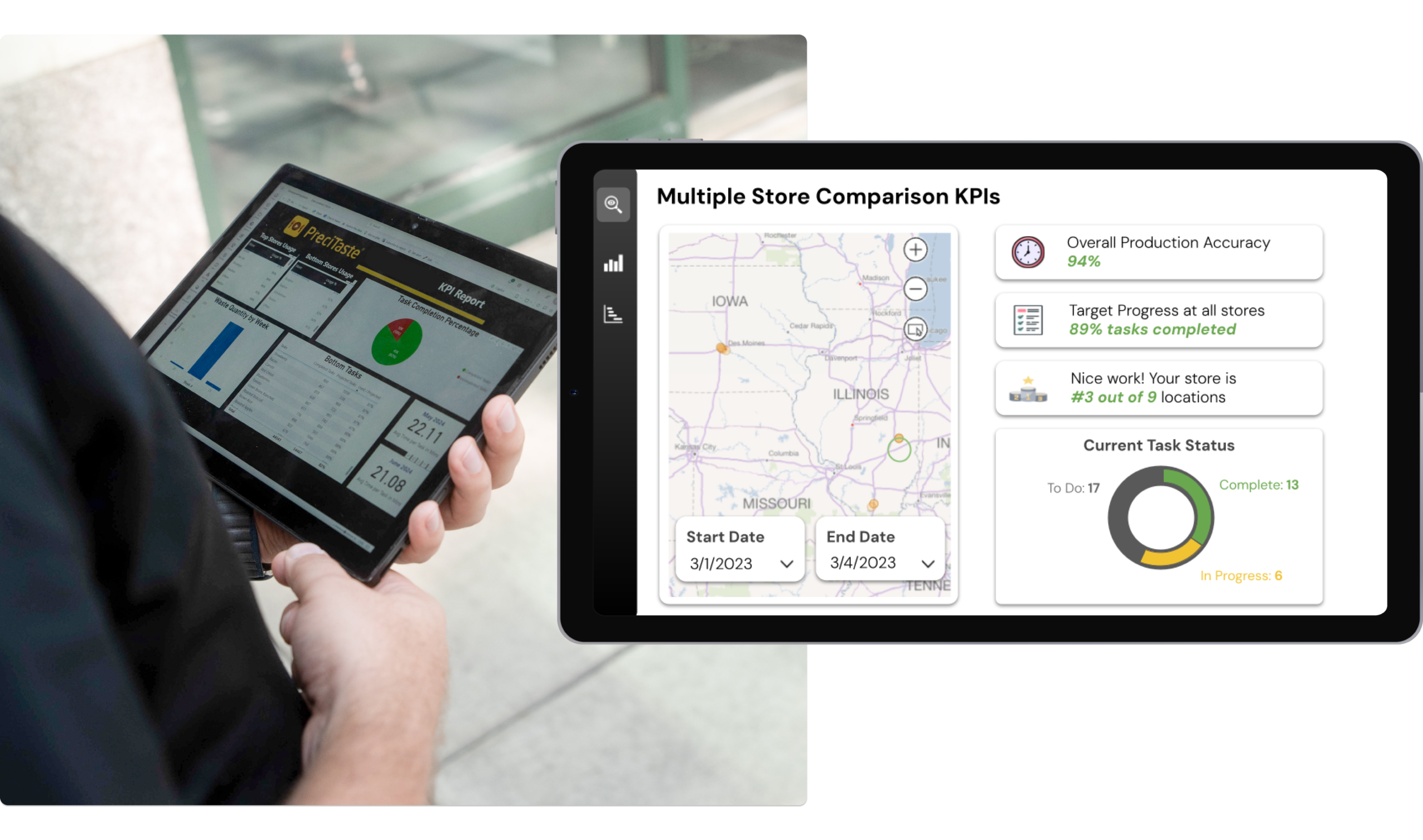 Screenshot of reporting section