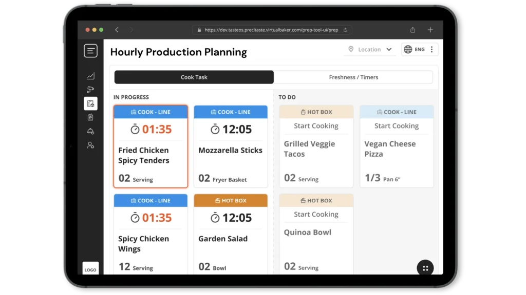 Hourly Production Planning 1 - PreciTaste | Restaurant AI Software